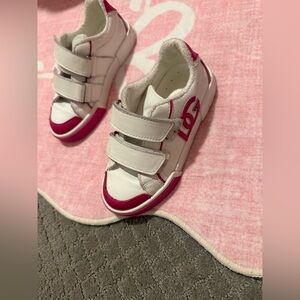 Dolce & Gabbana White and Fuchsia Kids Velcro Sneakers